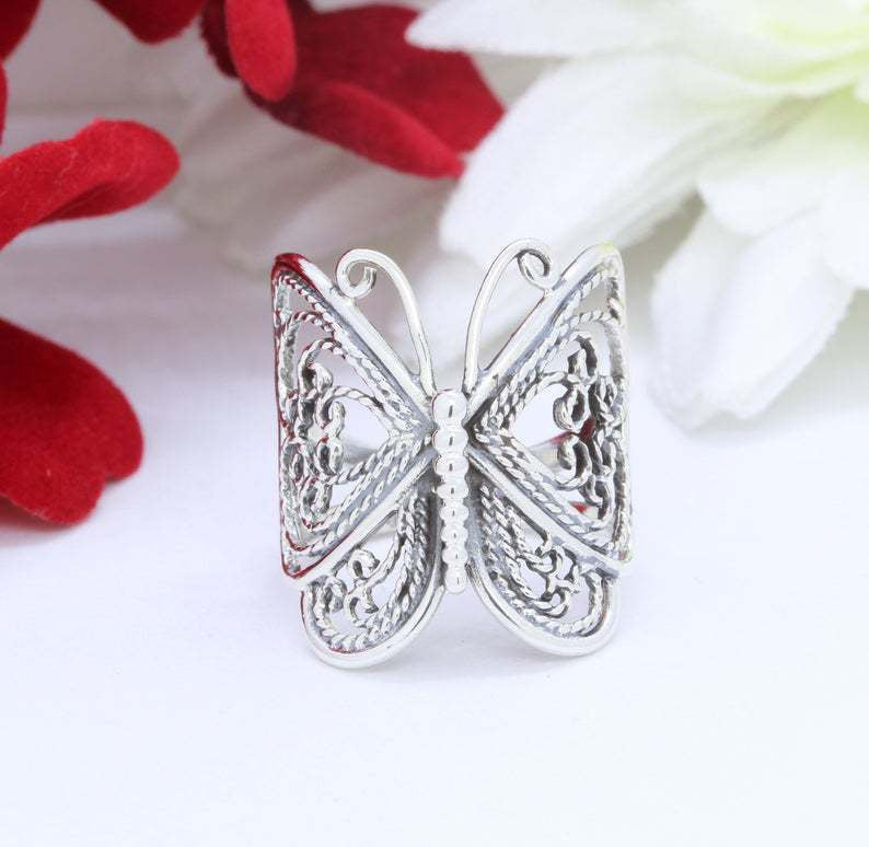 Alloy Butterfly Ring Opening Adjustable Animal