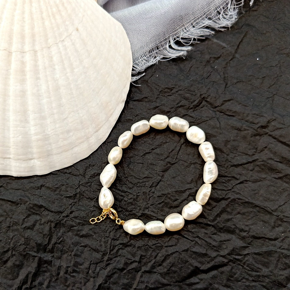 Natural Freshwater Baroque Shaped Pearl Bracelet