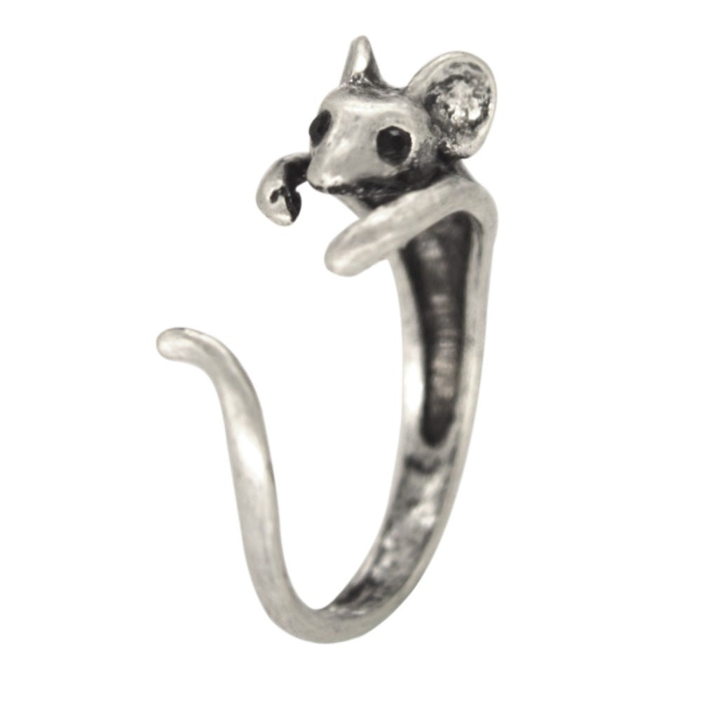 Alloy Rat   Ring Adjustable Animal Ring