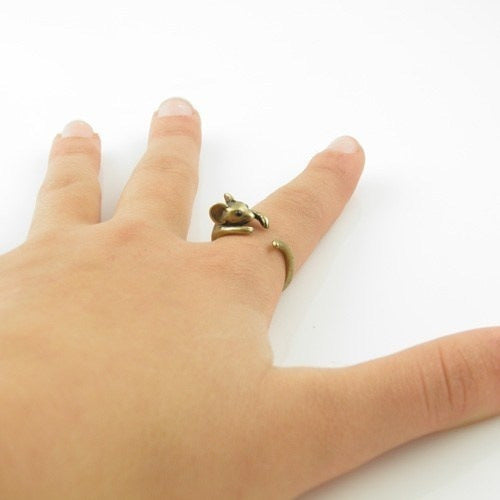 Alloy Rat   Ring Adjustable Animal Ring