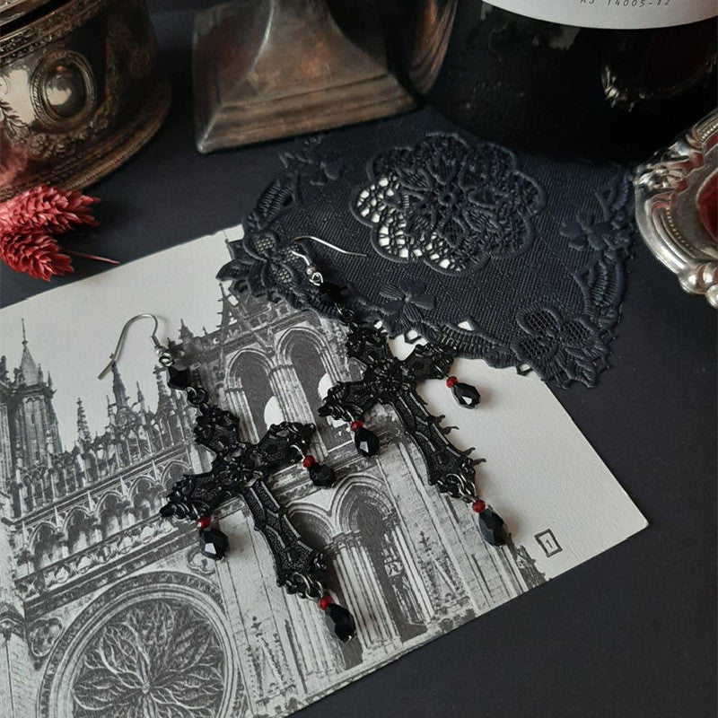 Cross Gothic Dark Anhe Earrings