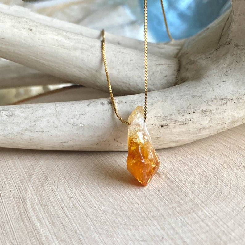 Citrines Quartz Stone Irregular Necklace