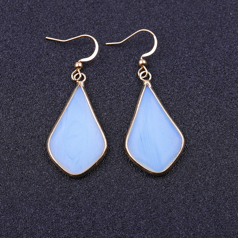 New Natural Stone Diamond Drop Earrings