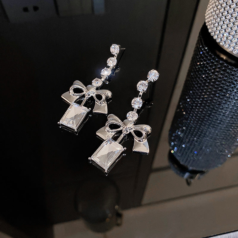 Personalized Diamond Bow Earrings