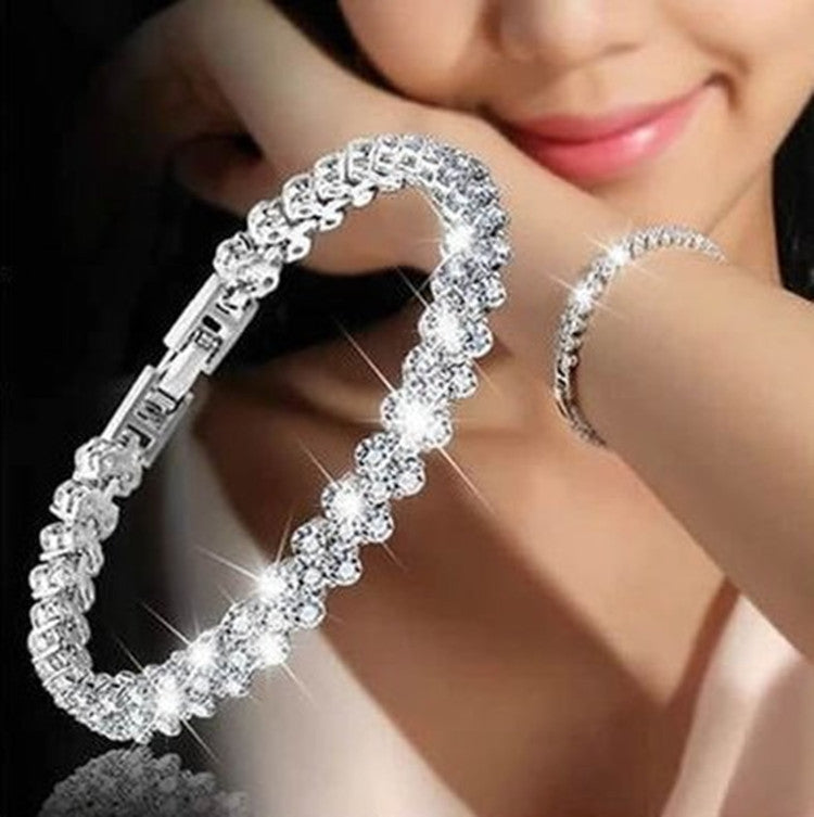 Simple Natural Diamond Crystal Bracelet Contracted