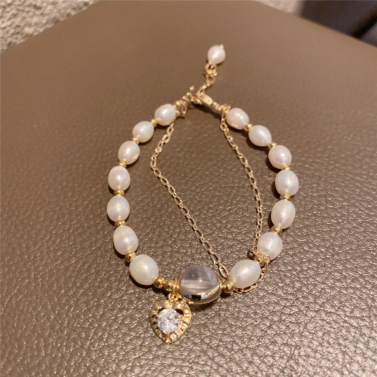 Love Freshwater Pearl Bracelet Summer Double-layer Wild Natural