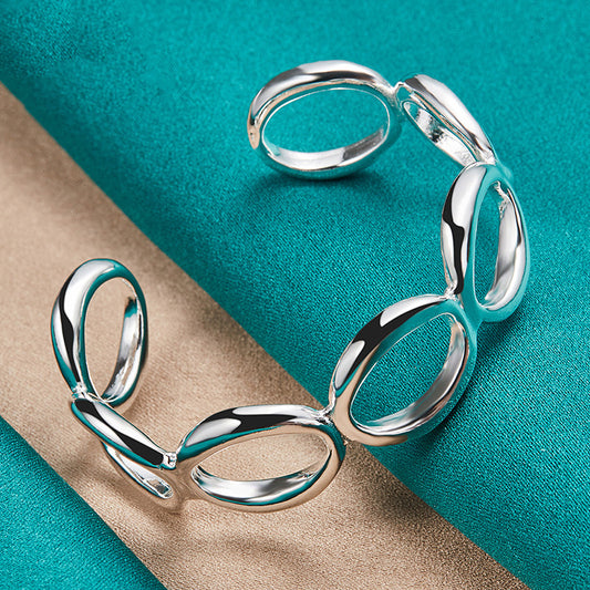 Silver Round O Bangle Jewelry