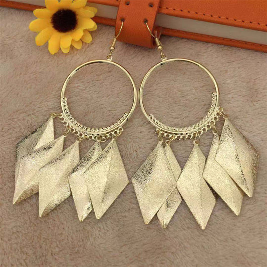 Ethnic Metal Hoop Earrings Women's Jewelry