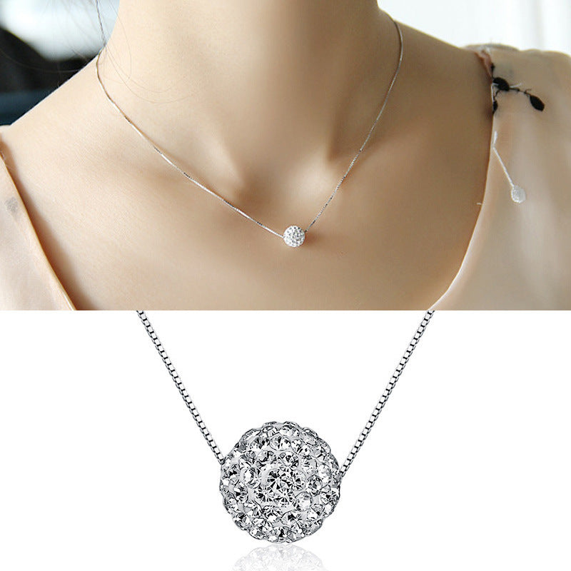 Fashion Full Diamond Round Necklace Women