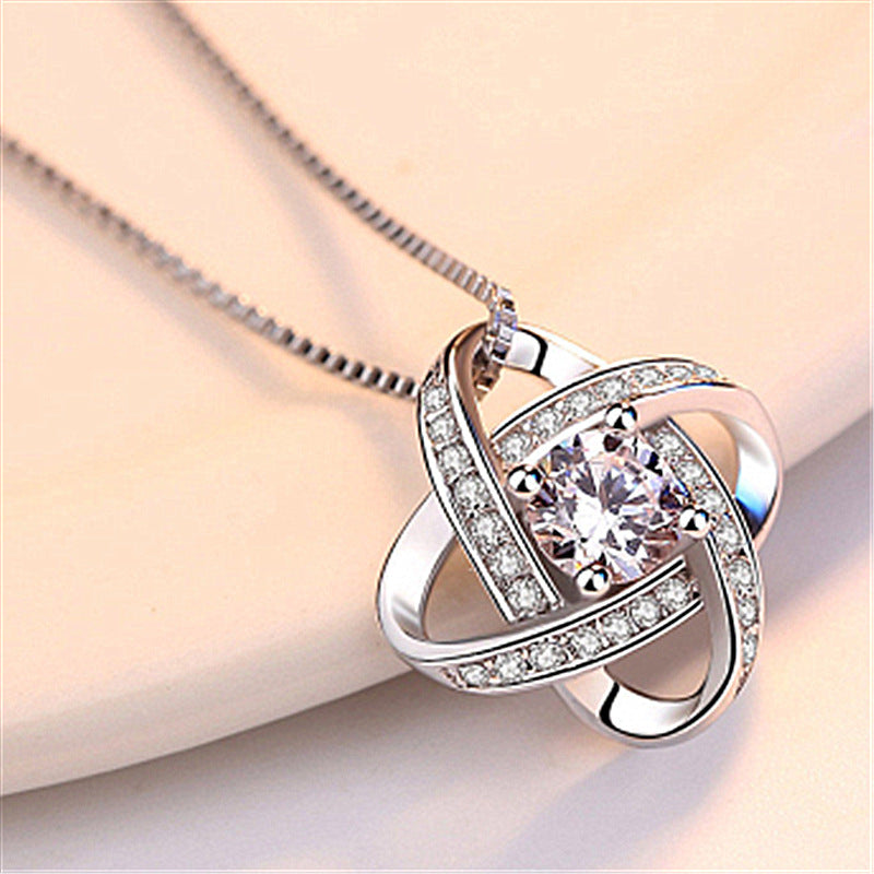 Diamond Lucky Flower Pendant Necklace