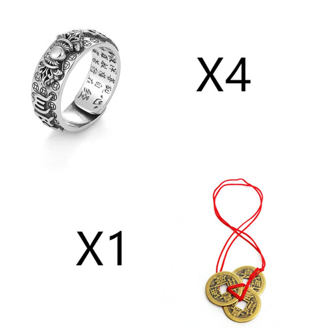 Little Pixiu Heart Sutra Ring Men And Women Lucky