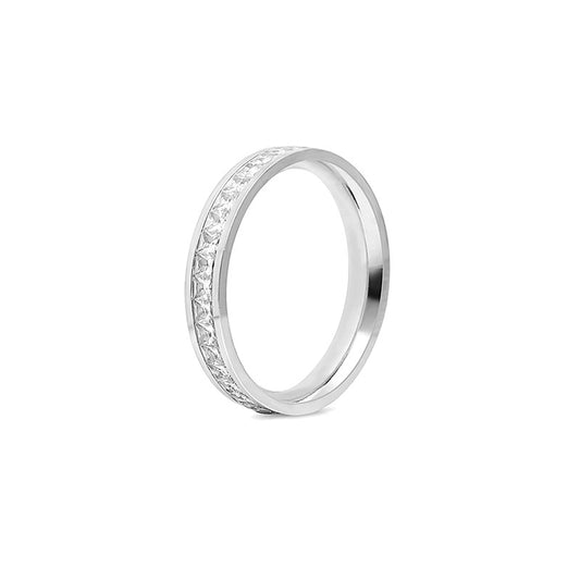 White Diamond Geometric Ring Female Simple Ring