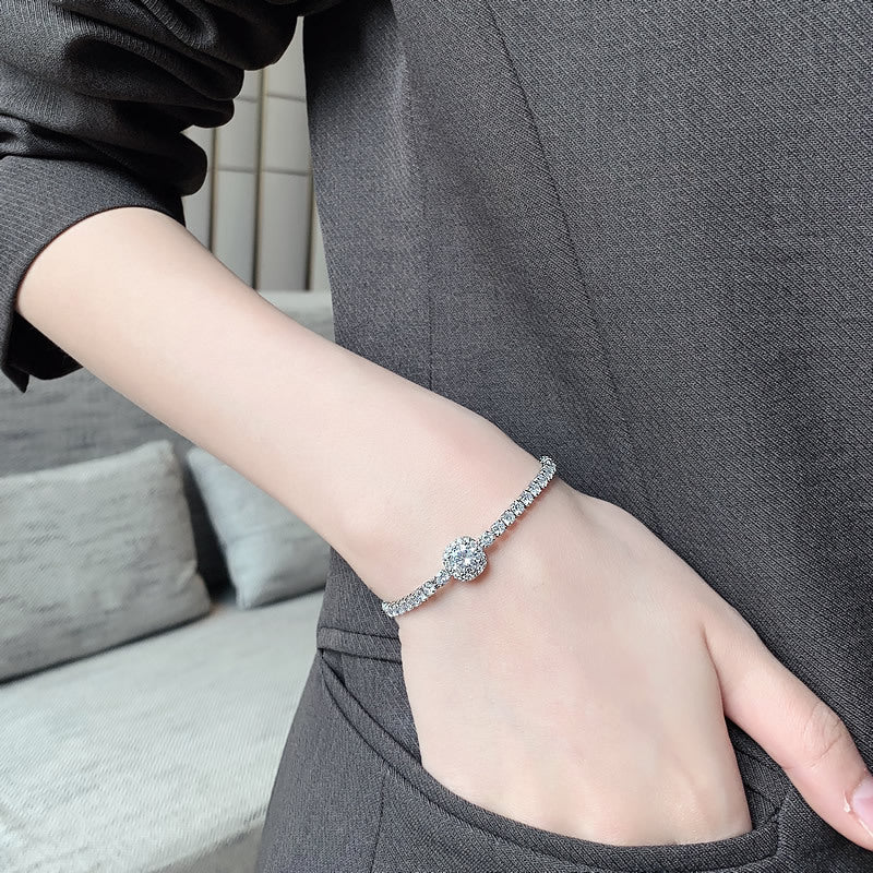 Silver Diamond Exquisite Bracelet Female Ins Niche