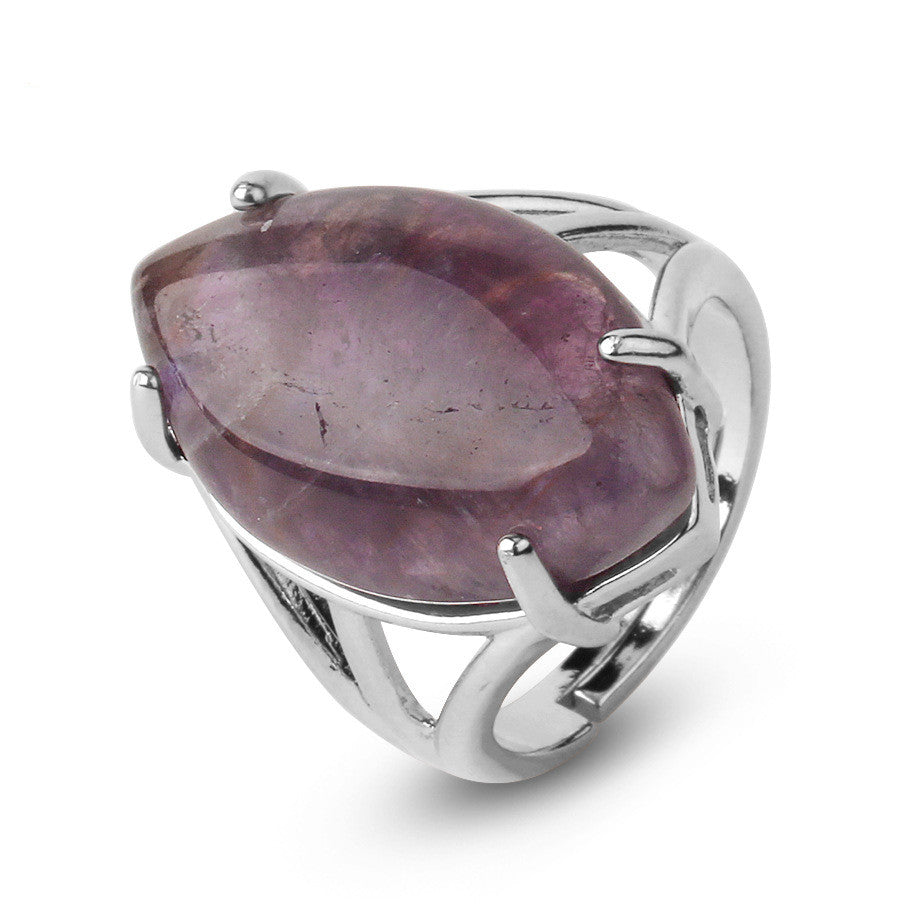 Alloy Amethyst Ring Ladies Natural Stone