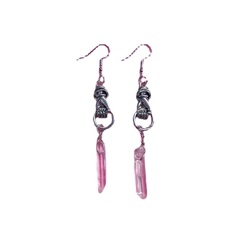 European And American Fashion New Gothic Crystal Column Earrings