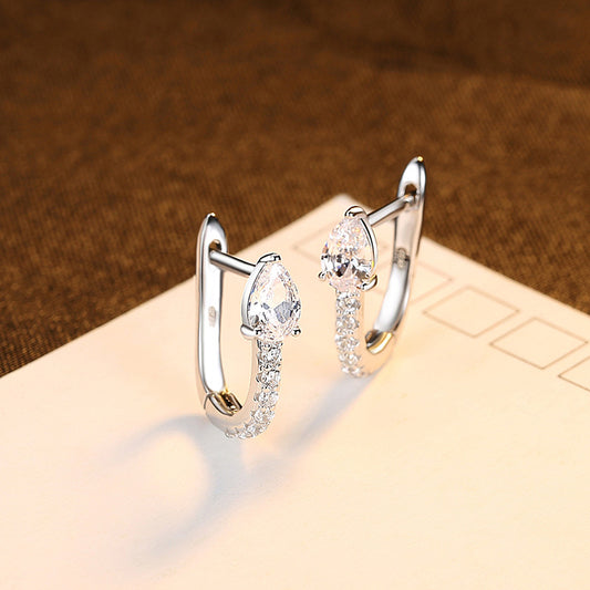 Row Diamond Ear Buckle Earrings Earrings Student Personality