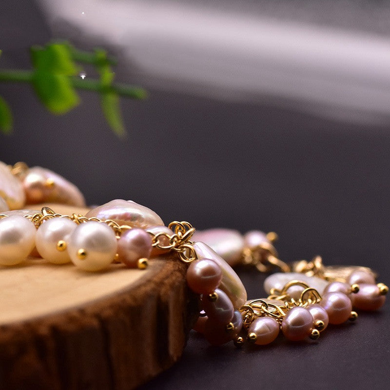 Natural Baroque Multilayer Pearl Bracelet