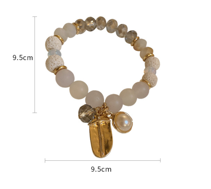 Geometric Zircon Crystal Pearl Bracelet