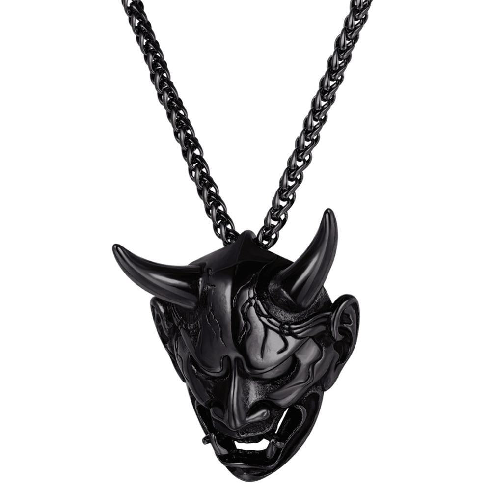 European And American Hip Hop Punk Fangs Devil Head Necklace