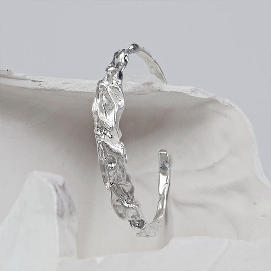 Fashion Knotted Heavy 925 Sterling Silver Bangle