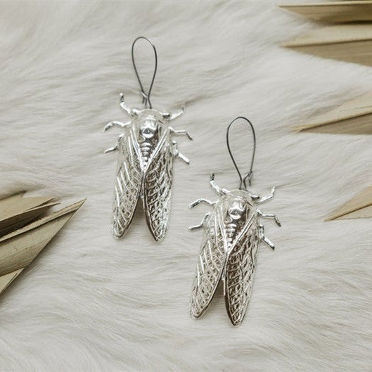 Gothic Alloy Cicada Insect Earrings European And American Jewelry