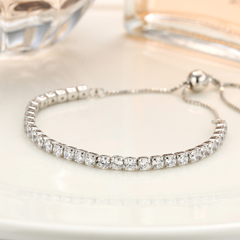 Sterling Silver Full Diamond Crystal Bracelet