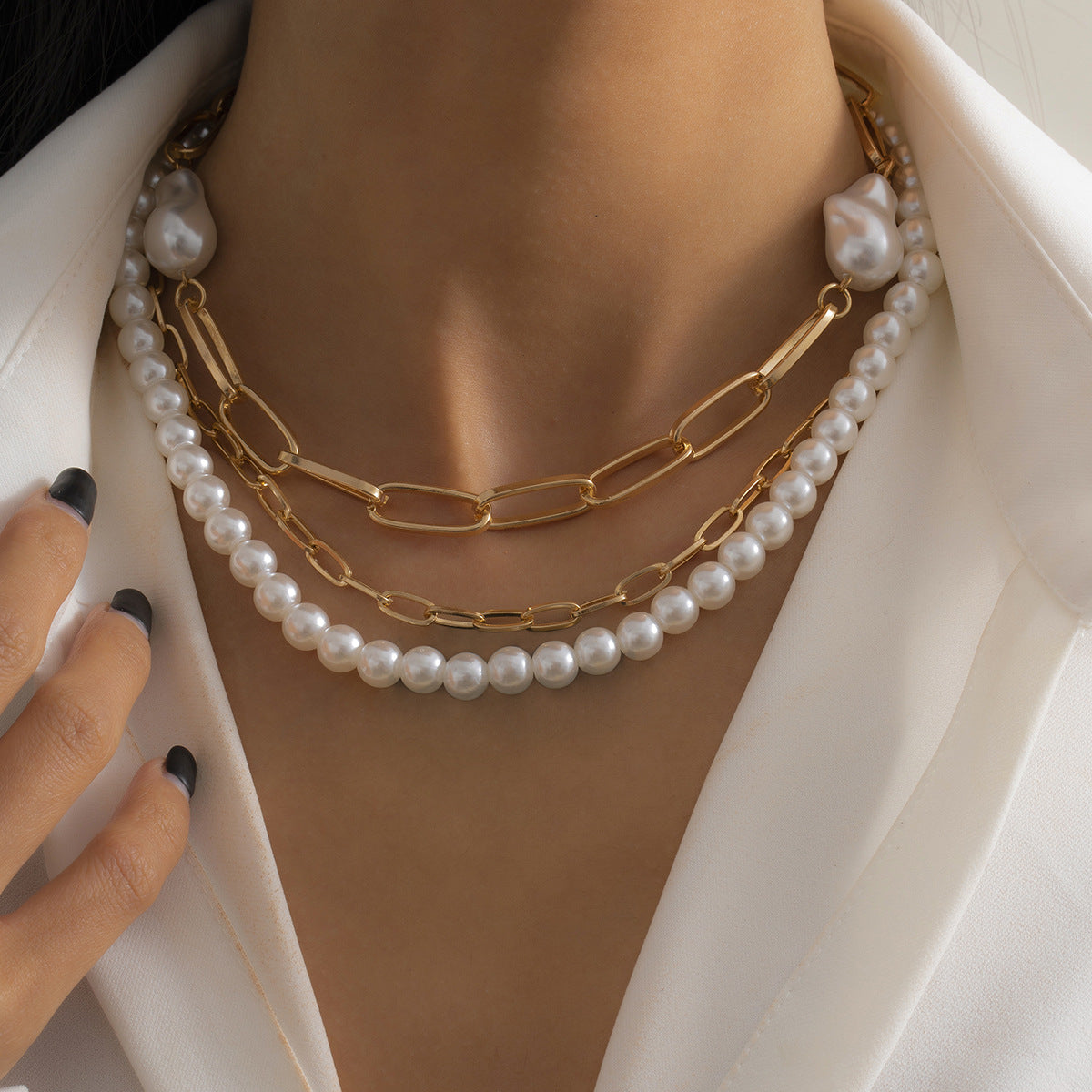 Baroque Vintage Shaped Pearl Necklace