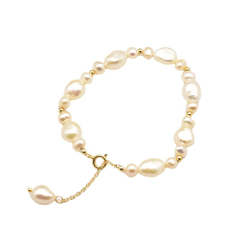 Natural Freshwater Pearl Double-sided Polished Bracelet