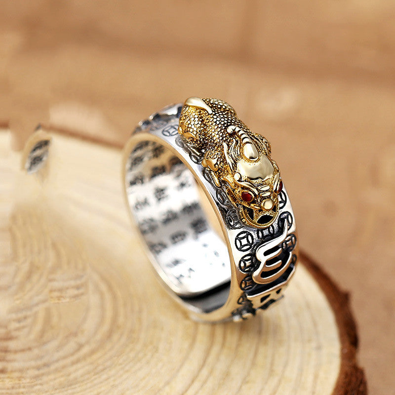 Little Pixiu Heart Sutra Ring Men And Women Lucky