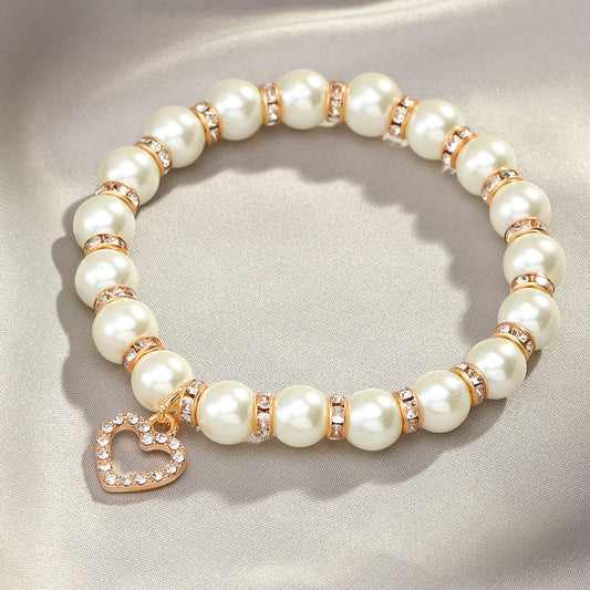 Popular Temperament Imitation Pearl Alloy Spacer Bracelet