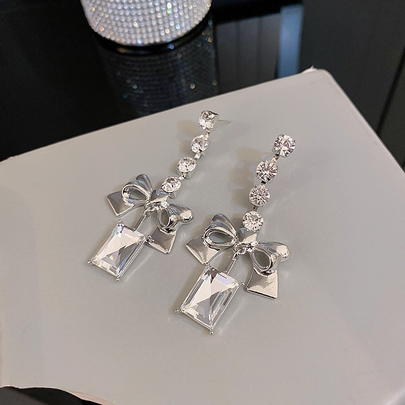 Personalized Diamond Bow Earrings