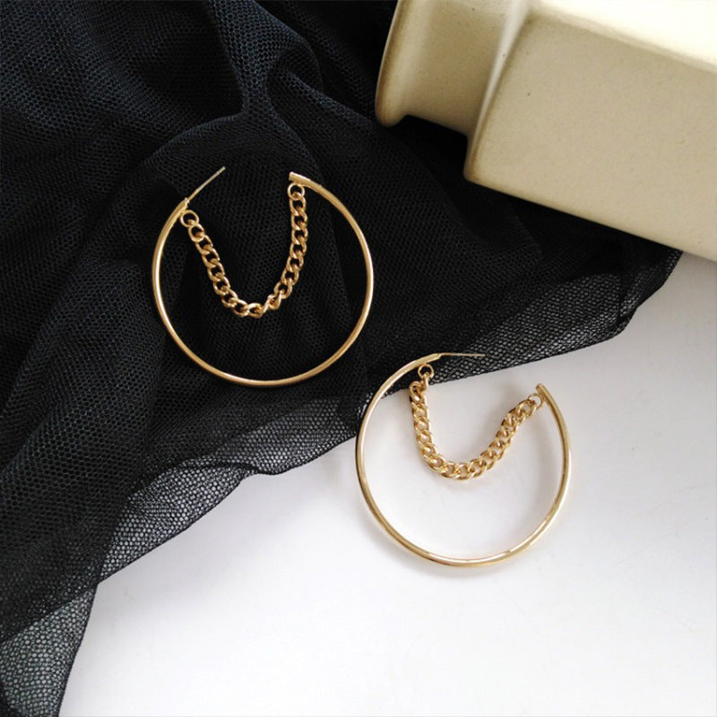 Women's Trendy Style Hoop Chain Earrings