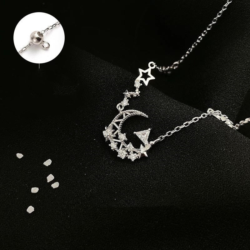 Women's Diamond Moon Pull Necklace Clavicle Chain