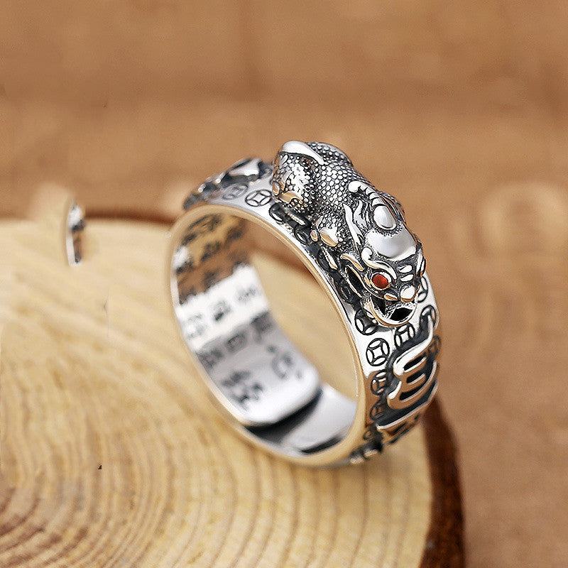 Little Pixiu Heart Sutra Ring Men And Women Lucky