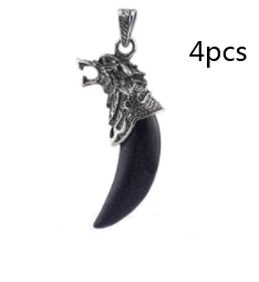 Natural Crystal Spike Pendant Crystal Wolf Head Item Pendant Fashion Couple Domineering Necklace