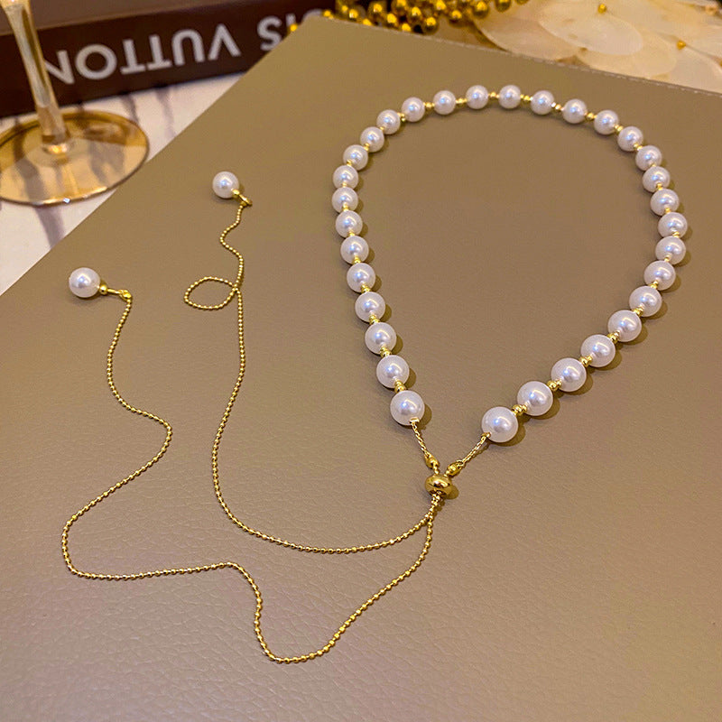 Celebrity Style Pearl Pull-out Delicate Necklace