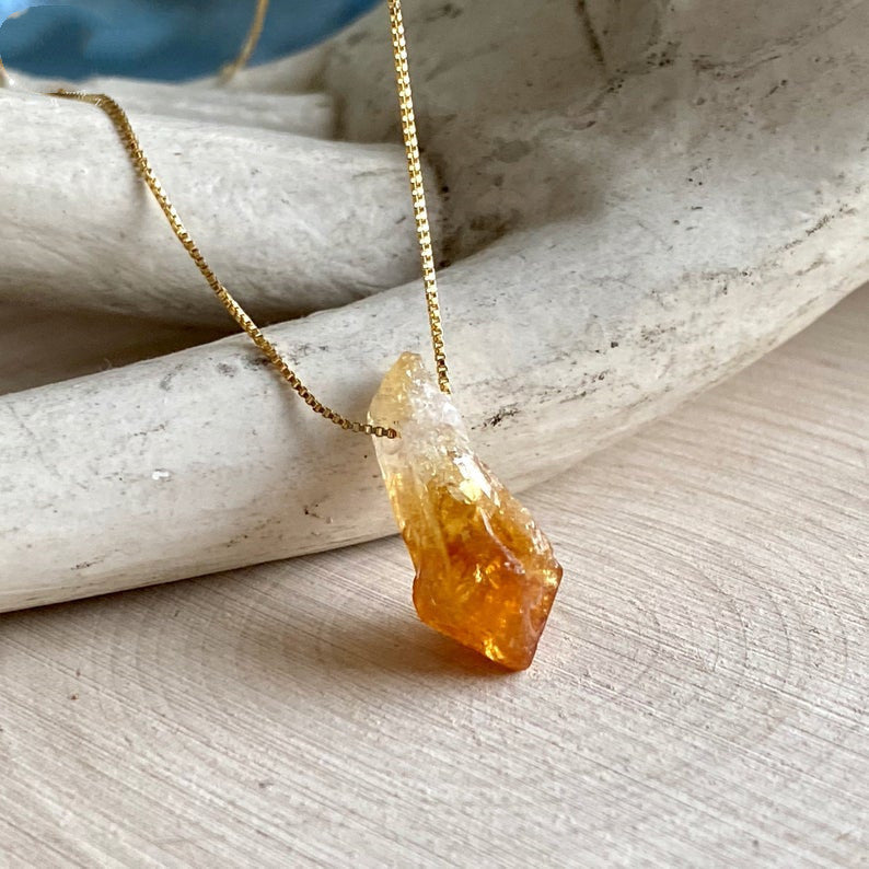 Citrines Quartz Stone Irregular Necklace