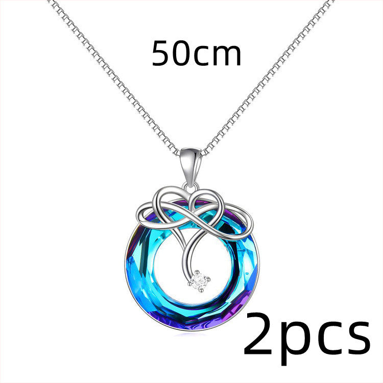 Infinite Love Crystal Necklace And Earrings Suite