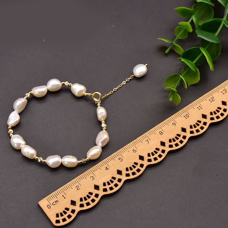 Natural Freshwater Pearl Double-sided Polished Bracelet