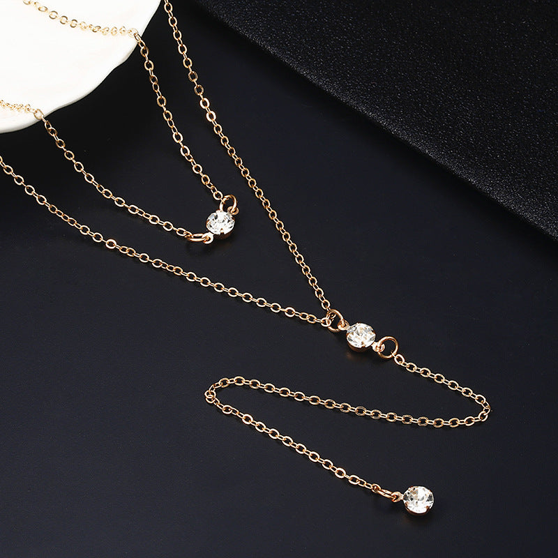 Shiny Diamond Tassel Women's Necklace Clavicle Chain