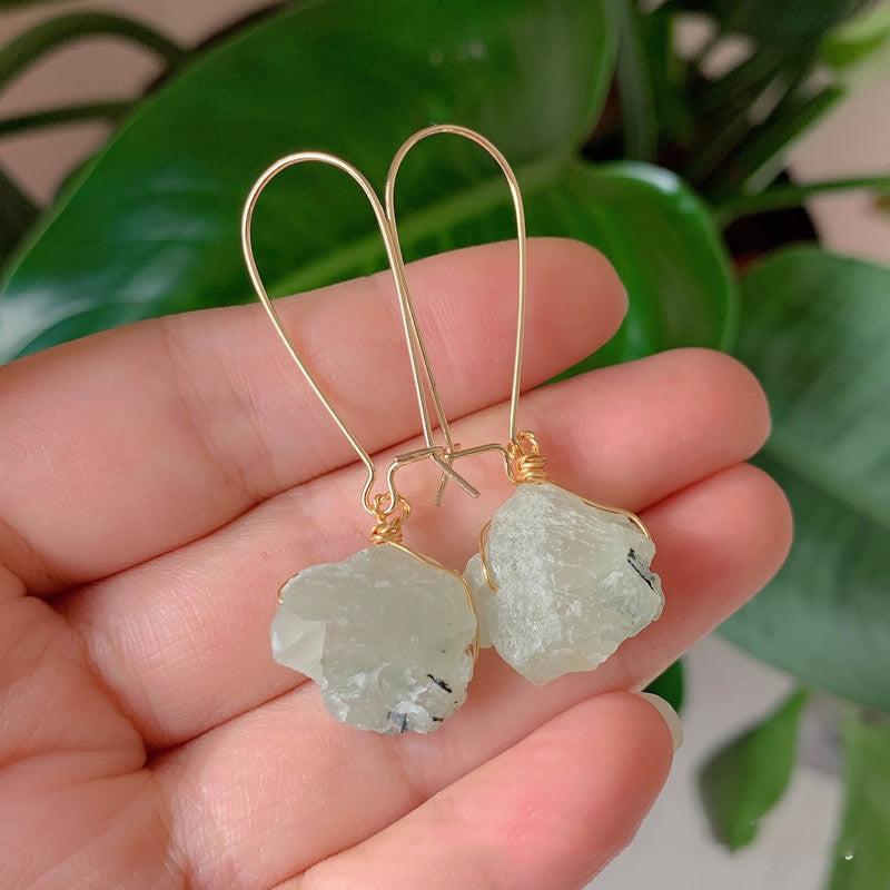 Natural Crystal  Irregular Stone Stud Earrings