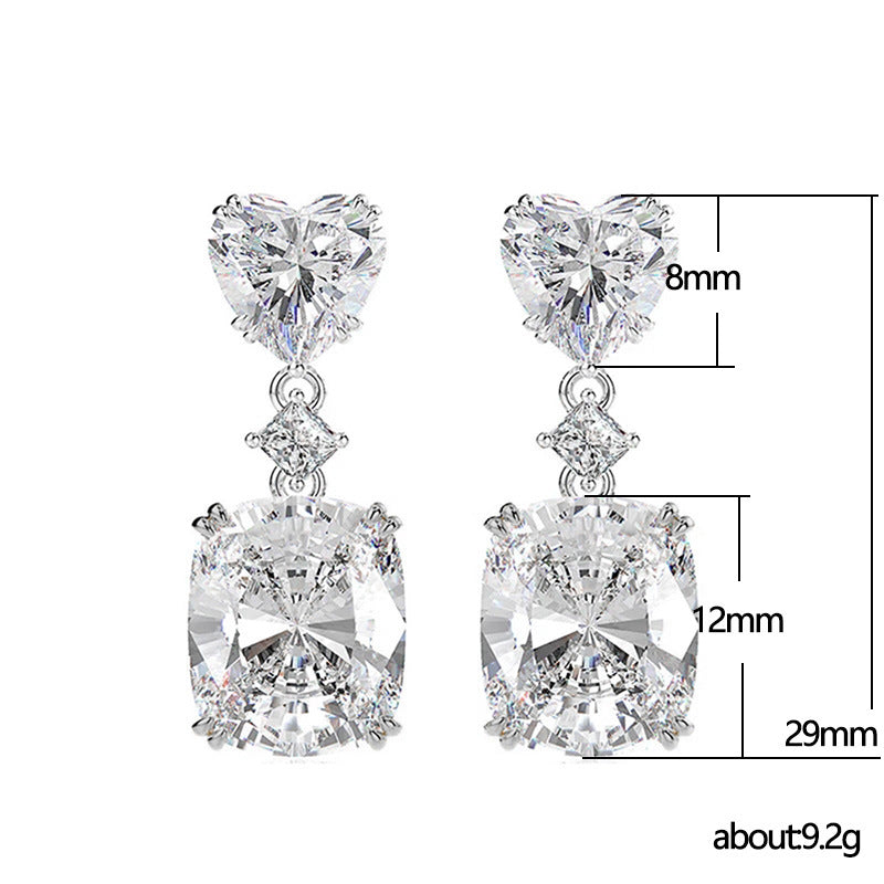 Light Luxury Sparkling Diamond Yellow White Zircon Earrings Women